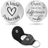 Inspirational Text Token Decision Coin Gift for Friends Stainless Steel Keychain Car Key Pendant