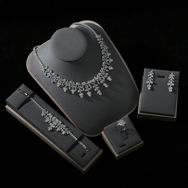 Jewelry Set Wedding Banquet Dress Accessories Women's Light Luxury Zircon Jewelry