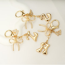 Letter Butterfly Keychain Pendant Love English Letter Metal Bag with Pendant