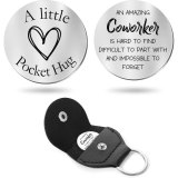 Inspirational Text Token Decision Coin Gift for Friends Stainless Steel Keychain Car Key Pendant