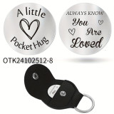 Inspirational Text Token Decision Coin Gift for Friends Stainless Steel Keychain Car Key Pendant