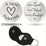 Inspirational Text Token Decision Coin Gift for Friends Stainless Steel Keychain Car Key Pendant