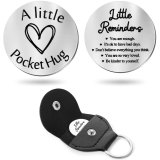 Inspirational Text Token Decision Coin Gift for Friends Stainless Steel Keychain Car Key Pendant