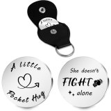 Inspirational Text Token Decision Coin Gift for Friends Stainless Steel Keychain Car Key Pendant
