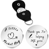 Inspirational Text Token Decision Coin Gift for Friends Stainless Steel Keychain Car Key Pendant