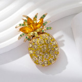 Colorful diamond studded fruit pineapple brooch, chest flower, women's accessories, brooch jewelry