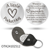 Inspirational Text Token Decision Coin Gift for Friends Stainless Steel Keychain Car Key Pendant