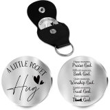 Inspirational Text Token Decision Coin Gift for Friends Stainless Steel Keychain Car Key Pendant