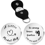 Inspirational Text Token Decision Coin Gift for Friends Stainless Steel Keychain Car Key Pendant