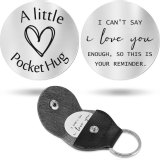Inspirational Text Token Decision Coin Gift for Friends Stainless Steel Keychain Car Key Pendant