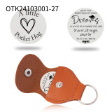 Pocket Embrace Token Stainless Steel Decision Coin Leather Case Keychain Creative Keychain