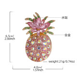 Colorful diamond studded fruit pineapple brooch, chest flower, women's accessories, brooch jewelry
