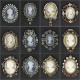 Rhinestone beauty head brooch electroplated alloy retro chest flower women's clothing accessory pin