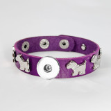 20mm snap button  Bracelet  dog Punk style puppy bracelet leather bracelet for women