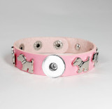 20mm snap button  Bracelet  dog Punk style puppy bracelet leather bracelet for women