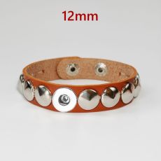 12mm  snap button  Bracelet  Round rivet punk couple leather bracelet