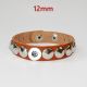 12mm  snap button  Bracelet  Round rivet punk couple leather bracelet