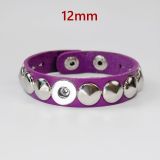 12mm  snap button  Bracelet  Round rivet punk couple leather bracelet