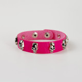 20mm snap button  Bracelet Punk  Leather Bracelet Skull Bracelet Gothic Style
