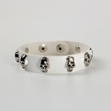 20mm snap button  Bracelet Punk  Leather Bracelet Skull Bracelet Gothic Style