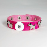 20mm snap button  Bracelet  dog Punk style puppy bracelet leather bracelet for women