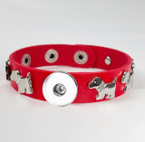 20mm snap button  Bracelet  dog Punk style puppy bracelet leather bracelet for women