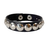 12mm  snap button  Bracelet  Round rivet punk couple leather bracelet