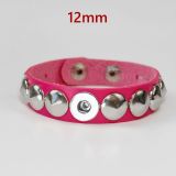 12mm  snap button  Bracelet  Round rivet punk couple leather bracelet