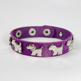 20mm snap button  Bracelet  dog Punk style puppy bracelet leather bracelet for women