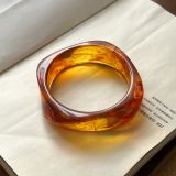 Dyeing coffee colored bracelet resin ladies' curved bracelet student best friend circular bracelet vinegar bracelet