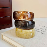 Irregular Resin Bracelet with High-end Feel, Colorfast Wide Bracelet