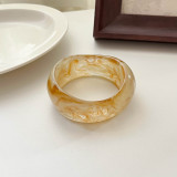 Wide irregular resin bracelet with female niche design, dyed wide bracelet
