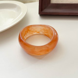 Wide irregular resin bracelet with female niche design, dyed wide bracelet