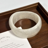 Wide irregular resin bracelet with female niche design, dyed wide bracelet