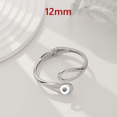 12mm snap button bangle Premium irregular alloy bracelet, smooth and minimalist, trendy and stylish fashion band