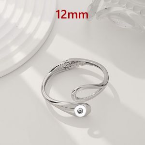 12mm snap button bangle Premium irregular alloy bracelet, smooth and minimalist, trendy and stylish fashion band