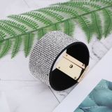 Fashion Rhinestone shiny PU leather velvet bracelet