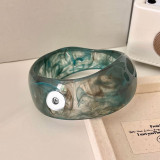 20mm snap button Irregular Resin Bracelet with High-end Feel, Colorfast Wide Bracelet
