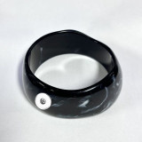 20mm snap button Irregular Resin Bracelet with High-end Feel, Colorfast Wide Bracelet