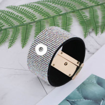 Fashion Rhinestone shiny PU leather velvet bracelet