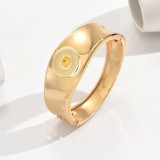 20mm snap button bangle Premium irregular alloy bracelet, smooth and minimalist, trendy and stylish fashion band