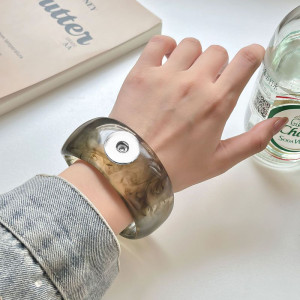 20mm snap button Irregular Resin Bracelet with High-end Feel, Colorfast Wide Bracelet