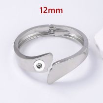 12mm snap button bangle Premium irregular alloy bracelet, smooth and minimalist, trendy and stylish fashion band