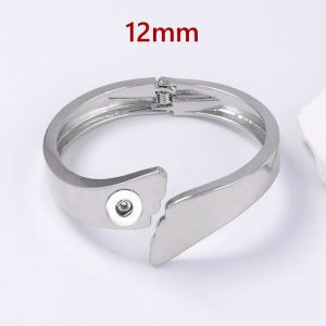 12mm snap button bangle Premium irregular alloy bracelet, smooth and minimalist, trendy and stylish fashion band