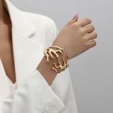 Premium irregular alloy bracelet, smooth and minimalist, trendy and stylish fashion band