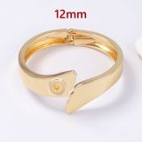 12mm snap button bangle Premium irregular alloy bracelet, smooth and minimalist, trendy and stylish fashion band