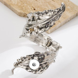 20mm snap button bangle Premium irregular alloy bracelet, smooth and minimalist, trendy and stylish fashion band