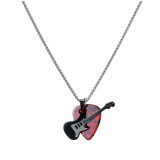 Rock Guitar Necklace Hip Hop Couple Pendant for Men and Women