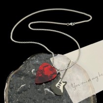 Rock Guitar Necklace Hip Hop Couple Pendant for Men and Women