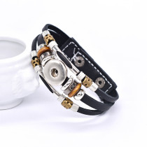20mm Snap button bracelet, detachable buckle, microfiber leather woven bracelet